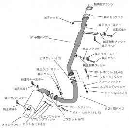 "Ligne d'Echappement HKS ""Hi-Power 409"" pour Mitsubishi Lancer Evo 4" 
